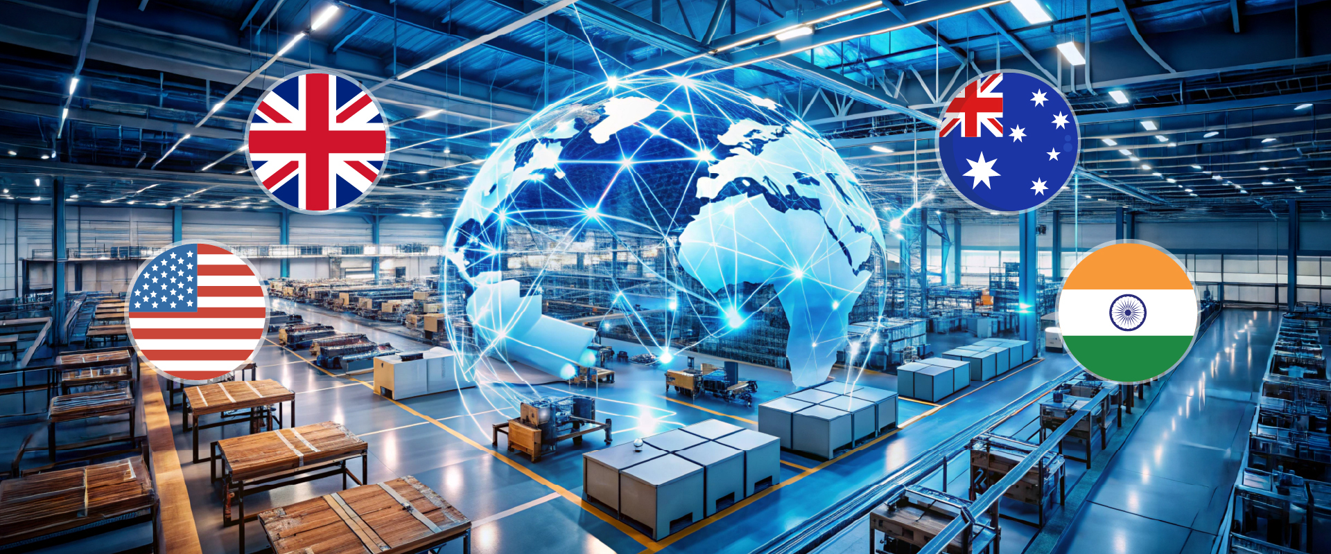 Global 3PL warehouse network across the US, UK, Australia, and India